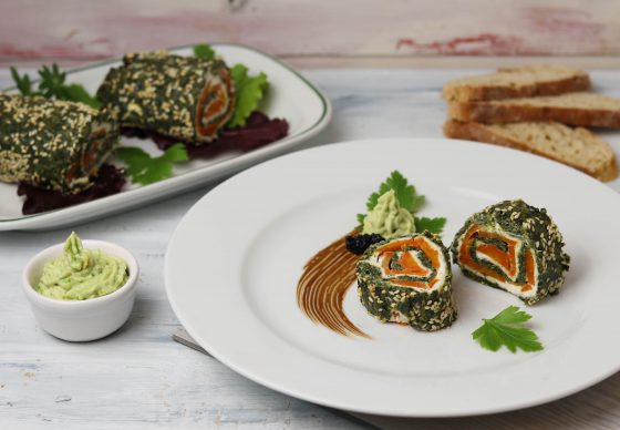 Vegan salmon spinach roll with cream cheese - Dailyvegan