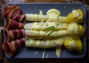 Typical German asparagus dish