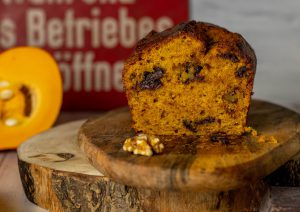 Pumpkin bread, spicy, with chocolate and walnuts