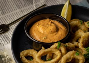 With spicy chipotle aioli