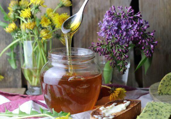 Dandelion honey – vegan, foraged on the meadows and preserved!