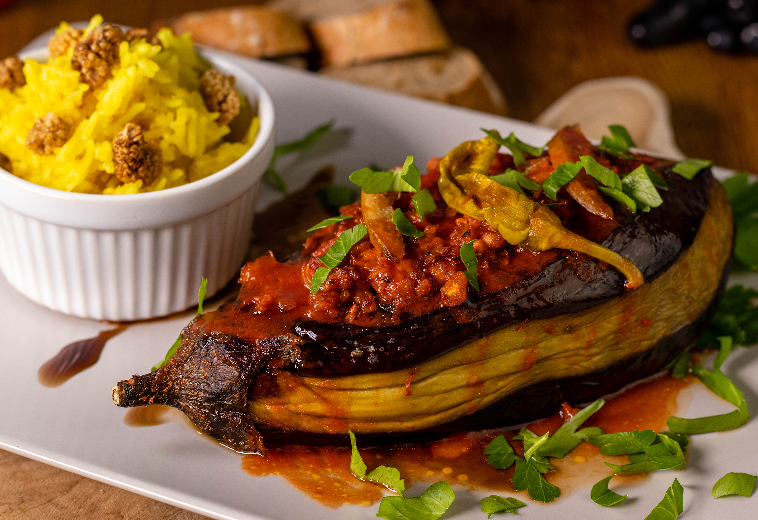 Karniyarik – stuffed eggplants Turkish style