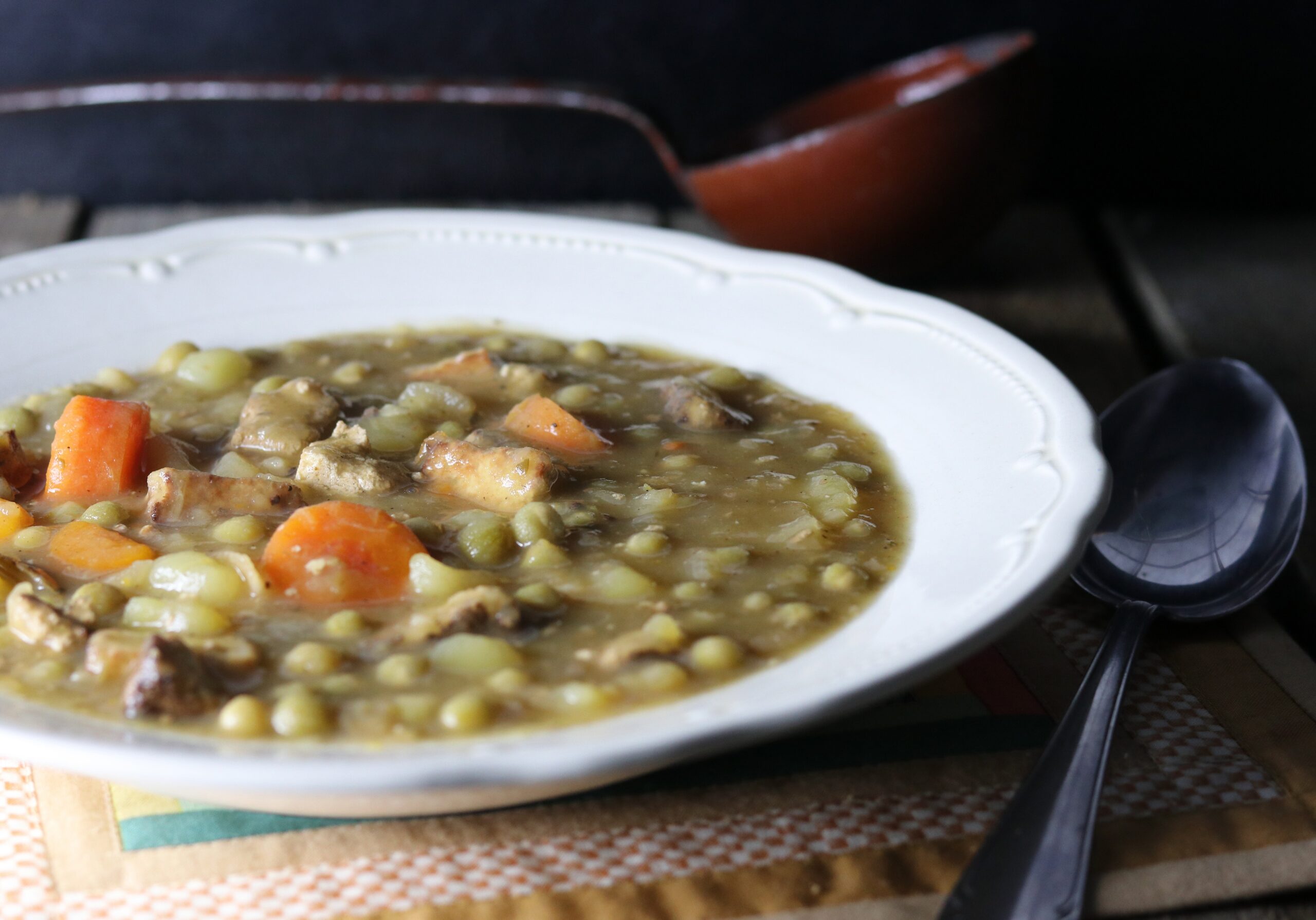 German pea stew, a hearty soup, ideal for the cold season