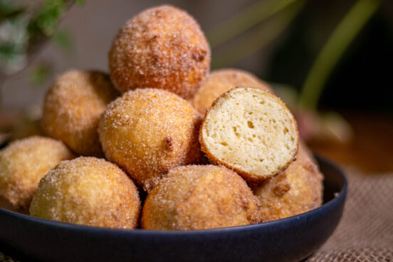 German curd dumplings in a bowl – vegan, sweet, juicy, velvety, soft